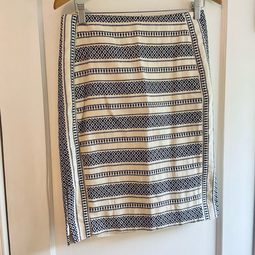 LOFT 🖤 Pencil Skirt Aztec Geometric Black 6